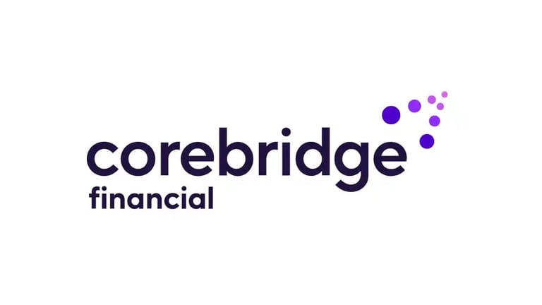 Corebridge Financial logo with purple dot pattern